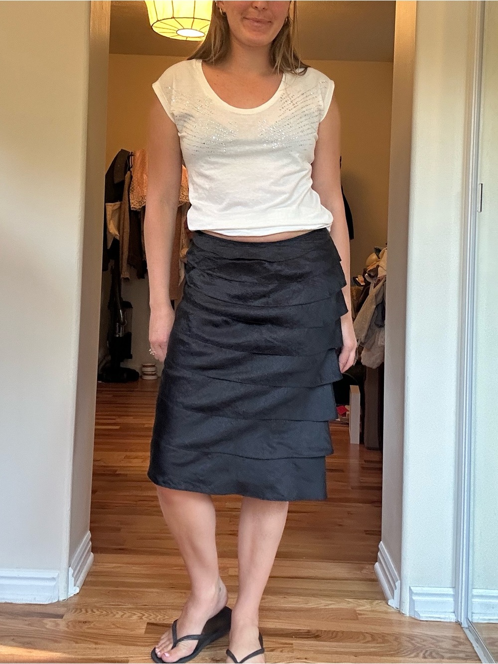 Vintage Tiered Black Skirt